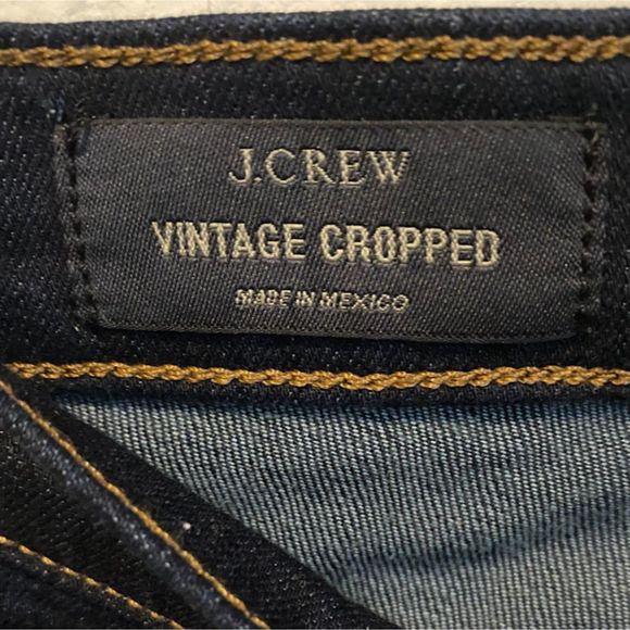 J Crew Vintage Cropped Blue Dark Wash Jeans 29 - Picture 7 of 7